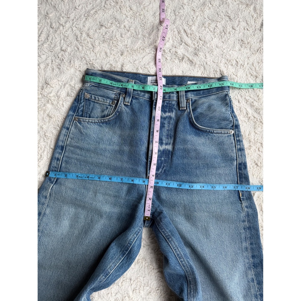 Citizens of Humanity Ayla Raw Hem Crop Jeans Doheny Blue Wide Leg 24 2117-3017 - Picture 3 of 15